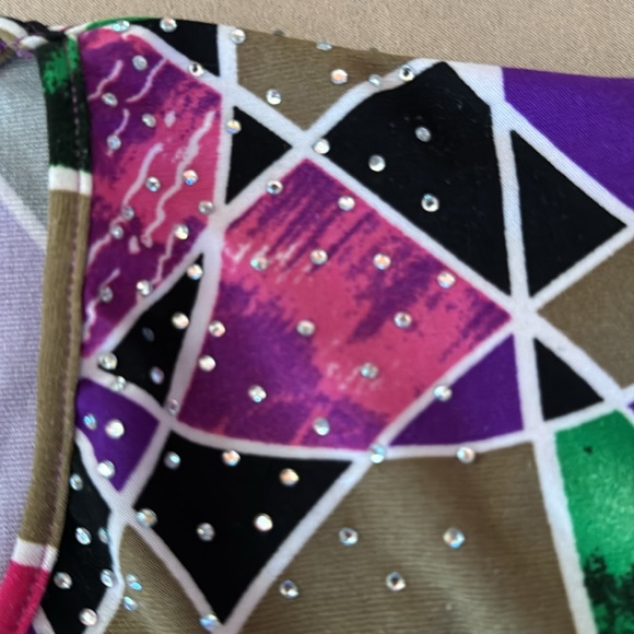 LUCKY BRAND. Colorful Top, embellished w/ Rhinestones. Size L. - Picture 8 of 11